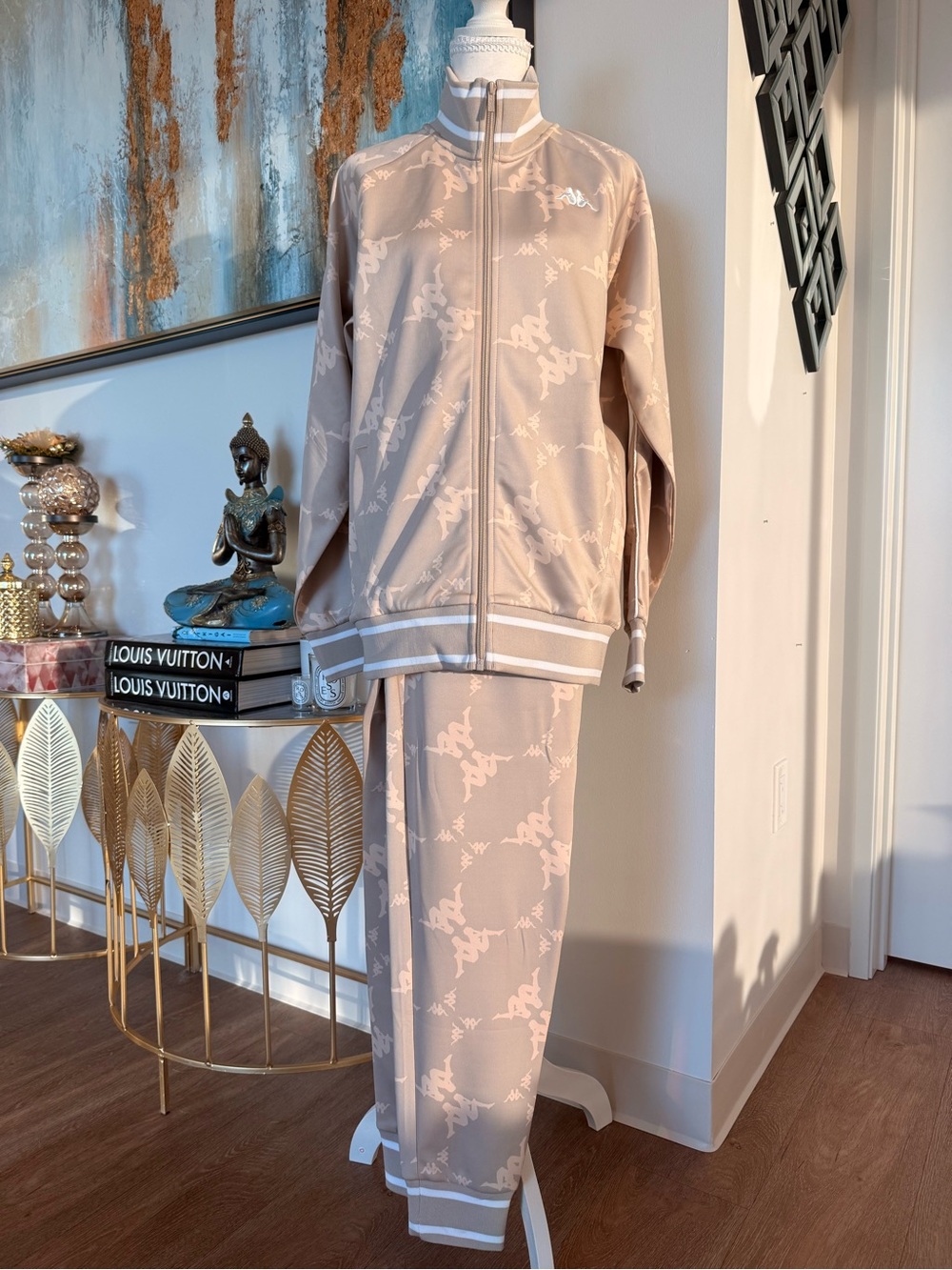 Kappa Beige Logo-Print Track Jacket & Pants Set